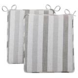 Klear Vu Porch Rocking Chair Cushions Set, Suitable for Living Room Rockers, Stylish Seat and Back Pads Includes Fabric Ties, 20" X 17" X 2, Stripe Taupe