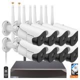 Outdoor Wireless Security Camera System, WiFi Video Surveillance, Home Security Cameras - Retail: $344.97