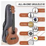 Ranch Soprano Ukulele 21 inch Professional Wooden ukelele Instrument Kit with 12 Online Lessons Small Hawaiian ukele Guitar ukalalee Starter Pack Bundle Gig bag, Tuner, Strap, Aquila Strings Set