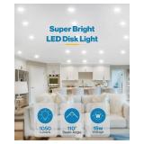 Sunco 16 Pack 5/6 Inch LED Disk Lights, Flush Mount Disc Recessed Ceiling Can Lighting, 1050 LM, 6000K Daylight Deluxe, Dimmable, 15W=75W, Damp Rated ETL - Retail: $77.46