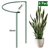 TCBWFY 14" Dx32 H Plant Supports Stakes for Large Heavy Plants,6 Pack Peony Supports,Heavy Duty 5mm Wire Peony Cages,Interlock Garden Supports Ring Border Support,Plant Support Cage for Rose Flowers