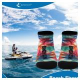 RANDY SUN Water Shoes Men, Mens Barefoot Beach Socks for Vacation, Quick-Dry Sand Shoes for Swim Surf Yoga Exercise(Multicolored Low Cut XL)