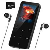 144GB MP3 Player with Bluetooth 5.2, Music Player with Built-in Speaker/FM Radio/Voice Recorder/E-Book Reader, Lossless Sound Multifunctional Mini Design Ideal for Sport Running (Earphones Included)