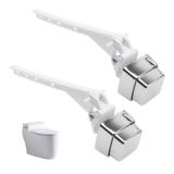 Rrina 2Pcs Push Button Toilet Flush Lever Handle, Universal Side Mount Toilet Trip Lever Tank Flush Lever