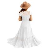 HOSIKA Flower Girls Dress Elegant Ruffle Lace Embroidery Chiffon Long First Communion Wedding Party Dresses 6-12 Years