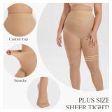 YAGAXI 2 Pairs Plus Size Sheer Tights for Women - 20D Women