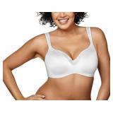 PLAYTEX Womens Secrets Underwire Full-coverage Balconette T-shirt For Full Figures, Us4823 Bra, White, 38B US