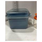 Tupperware flip top container and Tupperware push top container