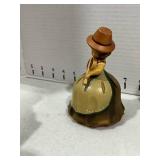 Vintage Reuge wood carved Swiss movement musical figurine missing arm, and Homco #1402 figurine