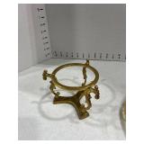 Brass trivet and brass votive holder