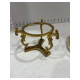 Brass trivet and brass votive holder