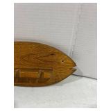 Wooden fish shaped rod holder 5x17.5