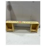 Wooden hand painted shelf 9x27x5