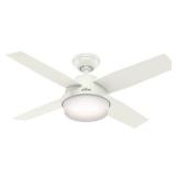 44" Dempsey Ceiling Fan with Remote, LED Light, Modern Design - Hunter Fan - Retail: $229.99