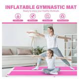 AKSPORT Inflatable Air Gymnastics Mat 10ft/13ft/16ft/20ft/23ft/26ft Tumble Track 4/8 inches Thickness Air Tumbling Mat with Air Pump for Home Use/Tumble/Gym/Training/Cheerleading - Retail: $108.46