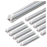 Barrina LED Shop Light, 4FT 40W 5000LM 5000K Daylight White, V Shape, Clear Cover, Linkable with Plug, T8 LED Tube Lights, ETL Listed, 10 Packs - Retail: $118.18