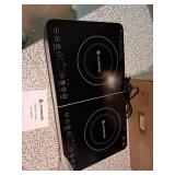 Aobosi Double Induction Cooktop Burner with 240 Mins Timer, 1800w 2 Induction Burner with 10 Temperature 9 Power Settings, Portable Dual Induction Cooker Cooktop with Touch Sensor Control & Child Safe