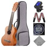 Ranch Guitalele Acoustic 28 inch Professional 6 Strings Guitar Ukulele Small Travel Classical Guitarlele Kit for Beginners Pack Bundle Gig bag, Tuner, Strap, Strings Set - Retail: $109.21