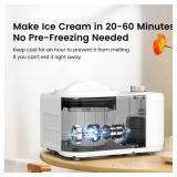 COWSAR 1 Quart Ice Cream Maker Machine with Built-in Compressor, Fully Automatic, No Pre-freezing, 1 Hour Keep-cooling, Easy to Clean - Retail: $114.07