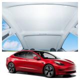 BASENOR 2023 2022 2021 Tesla Model 3 Sunshade Front & Rear Glass Roof Sun Shades Heat Cover Top Window Sun Protection for Model 3 Interior Accessories (Not Fit 2024 Model 3)