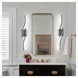 PRESDE 32in Dimmable Black LED Bathroom Light Fixtures Over Mirror Modern Vanity Lighting,Bath Wall Mount Lights