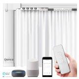 Quoya Smart Electric Curtain Track AT5810 Up to 3m (118in) Motorized and Adjustable, with Automated Rail Motor with App, Voice, Remote Control, Compatible with Alexa, Google and Siri