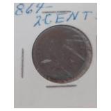 1864 2 Cent coin