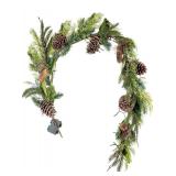 RED CO. 5 Foot Lighted Christmas Garland w/ Pinecones