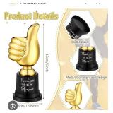 Libima 5 Inch Plastic Gold Trophy Thank You for Being Awesome Be Proud Star Thumbs up Award Trophies Bulk Golden Trophies for Halloween Party Kids Children Employee Teacher(Awesome, 60 Pieces)