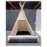 Cozy Pet Cat Tent Dog House Bed with Thick Cushion - Perfect Retreat for Deep Sleeping Indoors Canvas Soft Indian Puppy Teepee Pet