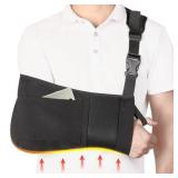 Arm Sling Shoulder Immobilizer with Pocket, Breathable Comfortable Medical Sling Arm Shoulder Support for Shoulder Surgery Torn Rotator Cuff Elbow Wrist Injury, Right and Left Arm, Men and Women