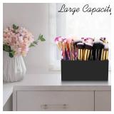 Tbestmax Makeup Brush Holder Organizer Cosmetic Brushes Container Storage 3 Slots - Great for Vanity (Black)