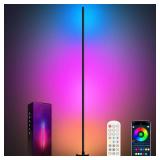 Miortior Corner Floor Lamp - Smart RGB LED Corner Lamp with App and Remote Control, 16 Million Colors & 68+ Scene, Music Sync, Timer Setting - Ideal for Living Rooms, Bedrooms, and Gaming Rooms