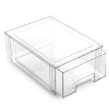 BINO | Stackable Storage Drawers, Large - Clear | THE CRATE COLLECTION | Storage Bins With Drawers Bathroom Organizers and Storage Organization and Storage Under Sink Organizer Vanity Cabinet Home