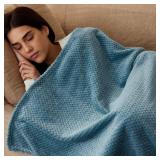 Exclusivo Mezcla Fleece Throw Blanket Extra Large, Super Soft and Warm Blankets for Couch, Sofa and Bed Waffle Textured, Cozy, Fuzzy and Lightweight (Slate Blue, 50x70 Inches)