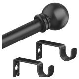 Authandis Matte Black Curtain Rods for Bedroom with Brackets,5/8 Inch Diameter Small Window Curtain Rod 32 to 48 Inches,Easy Install Drapery Rods