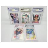 Five Professionally Graded Baseball Trading Cards - All for One Money