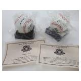 Brand New In Package Cy Young and Ted Williams Photo/Stat Baseballs with COA