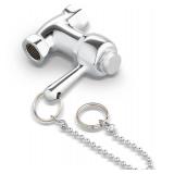 Self-Closing Shower Valve with Pull Chain, Chrome, Indoor or Outdoor Use