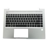 Replacement for HP ProBook 445 445R 440 G6 Laptop Upper Case Palmrest Keyboard Assembly Part L44589-001 Top Cover,Silver,14 inch