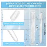 100 TOOTHBRUSHES, NOT 500 Tioncy 100 Pack Prepasted Disposable Toothbrushes Individually Wrapped Pre Pasted Toothbrushes Soft Bristle Travel Tooth Brush Single Use Wrapped for Hotel, Camping, Travel a