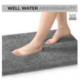 Threshold 2 Piece Bath Rug Mat Set. Runner 24" x 50". Toilet Rug 21" x 23". Thick & Soft Microfiber Plush Shaggy Bathrugs with U Shaped Contour Bath Rug, Machine Washable Bathmats, Non-Slip Rubber Bac