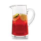 Libbey Cantina 90 Oz Tall Glass Pitcher, Hand-Blown Clear Glass Pitcher with Handle, Elegant Glass Serving Pitcher for Iced Tea, Lemonade, and More