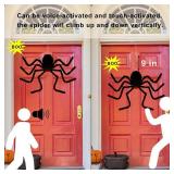 yosager Halloween Electric Realistic Moving Spider, 30" Black Hairy Hanging Spider Climb Up and Down with Spooky Sound & Glowing Red Eye, Large Scary Prop for House Door Wall Window Yard Patio Decor