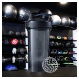 BlenderBottle Shaker Bottle Pro Series Perfect for Protein Shakes and Pre Workout, 24-Ounce, Black