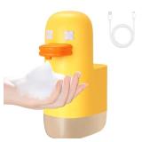 Automatic Soap Dispenser, Rechargeable Foaming Soap Dispenser, IPX4 Waterproof, Bubble Duck Soap Dispenser for Kids, Foam Sanitizer Dispenser for Kitchen, Bathroom, Restaurant, Office(350Ml,12Oz)