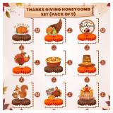 KatchOn, Thanksgiving Centerpieces For Tables - Pack of 9 | Thanksgiving Table Decorations | Thanksgiving Decorations For Table | Thanksgiving Honeycomb Centerpieces | Thanksgiving Party Decorations