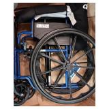 Drive Medical Blue Streak Wheelchair with Flip Back Desk Arms, Elevating Leg Rests Folding Outdoor Desk Length Arms,Alloy Steel 20 Inch Seat