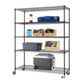 TRINITY BASICS¨ 5-Tier |60x24x72| Wire Shelving | NSF | w/ Wheels | - Black - Retail: $658.28