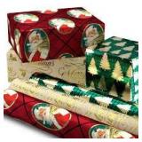 Traditional 3-Pack Foil Christmas Wrapping Paper Assortment